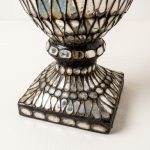 Lampe Balustre Artisanale en Mosaïque de Miroirs et Verre Dépoli – Années 90 ancielitude