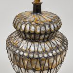 Lampe Balustre Artisanale en Mosaïque de Miroirs et Verre Dépoli – Années 90 ancielitude