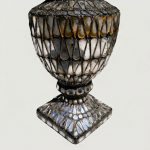 Lampe Balustre Artisanale en Mosaïque de Miroirs et Verre Dépoli – Années 90 ancielitude