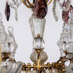 Grand Lustre Cage de Style Louis XV à Pendeloques de Cristal et Gouttes Améthyste, vers 1950 anciellitude