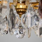 Grand Lustre Cage de Style Louis XV à Pendeloques de Cristal et Gouttes Améthyste, vers 1950 anciellitude