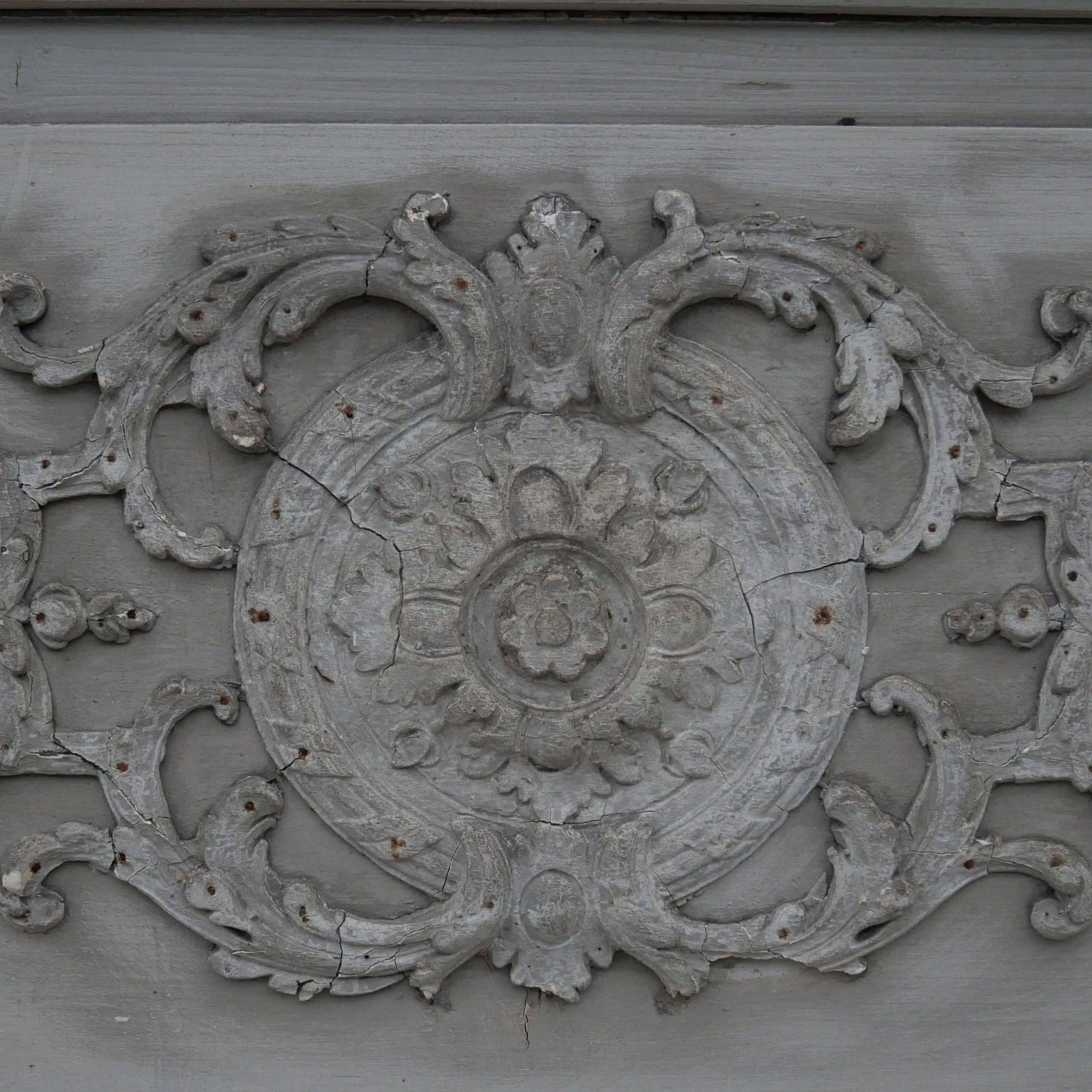 Antique Carved Wood Paneling Element anciellitude